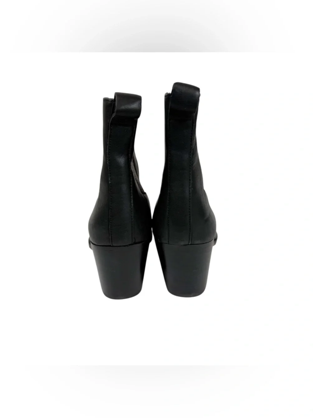 J. Crew Black Leather Point‎ Toe Heeled Chelsea Western Ankle Boots Size 8